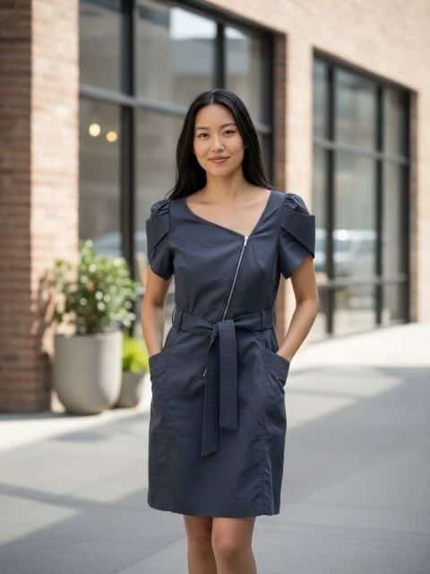 Preloved Karen Millen-Denim Dress-Size 6